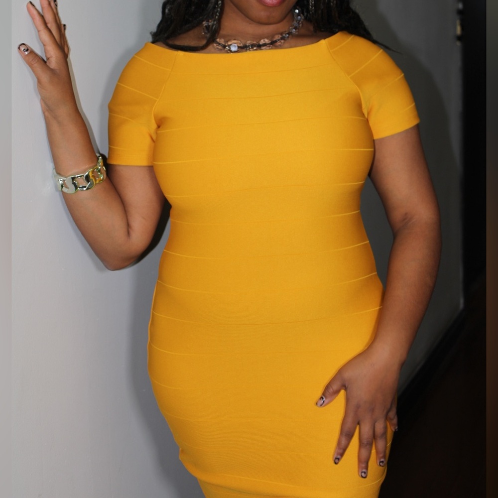 Vibrant Yellow Bodycon Dress